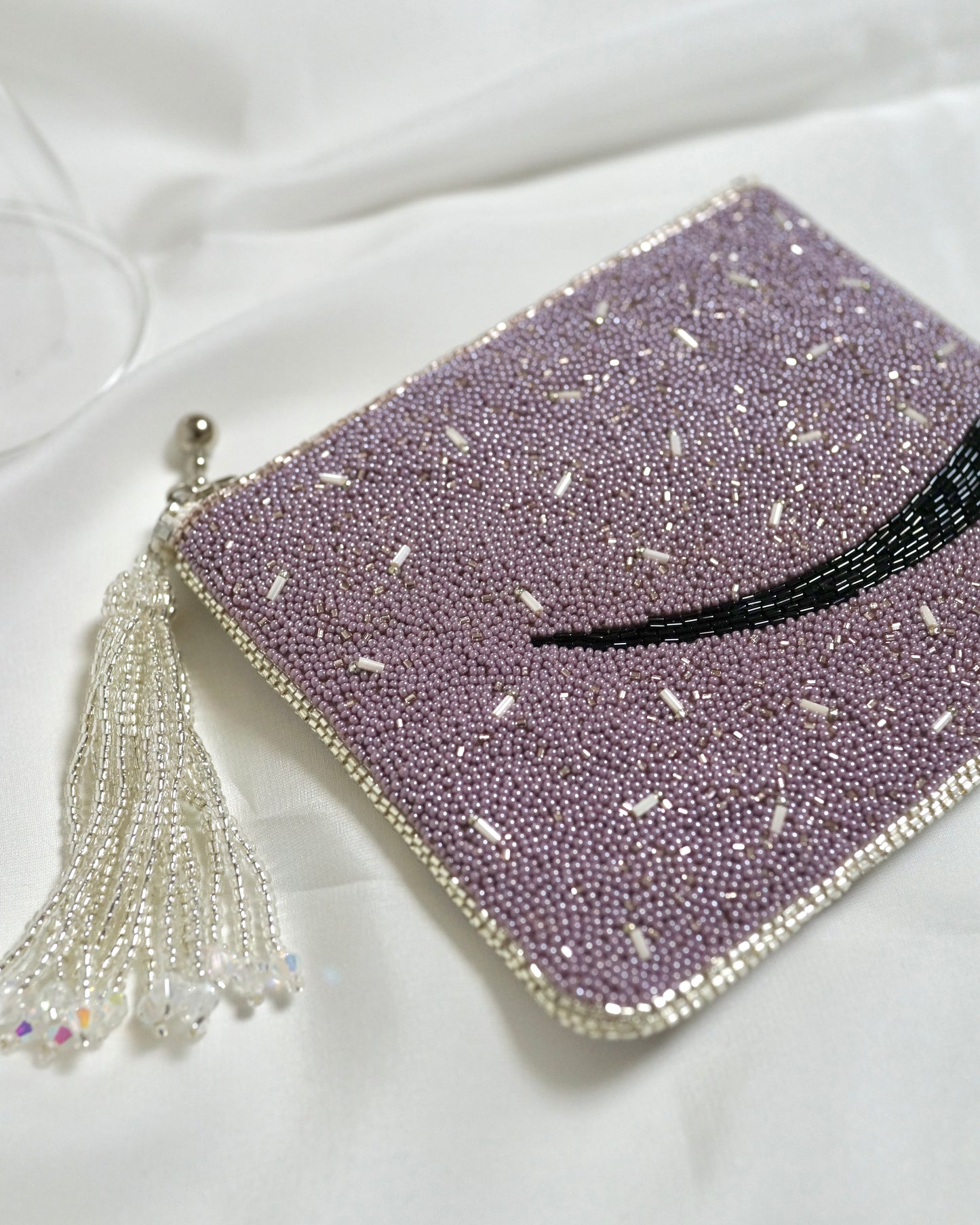 【総刺繍ポーチ/ Pink-Purple】
