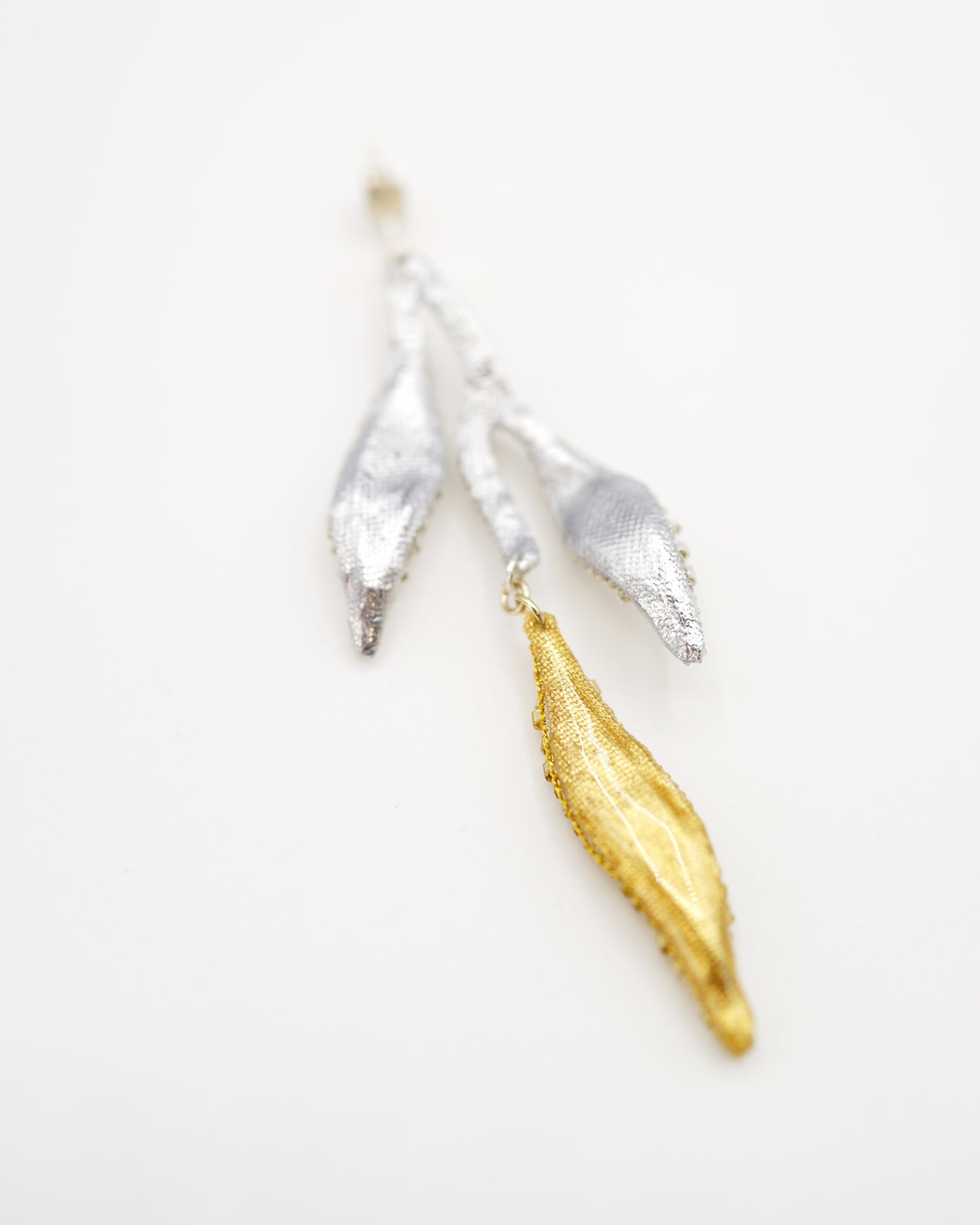 Silver/Gold leaf earring