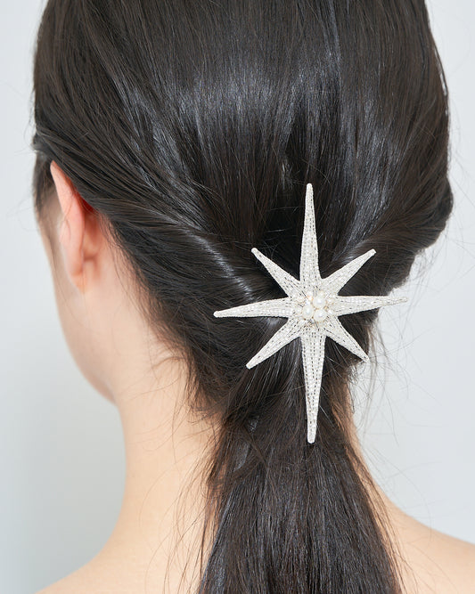 Spark silver star hair pin