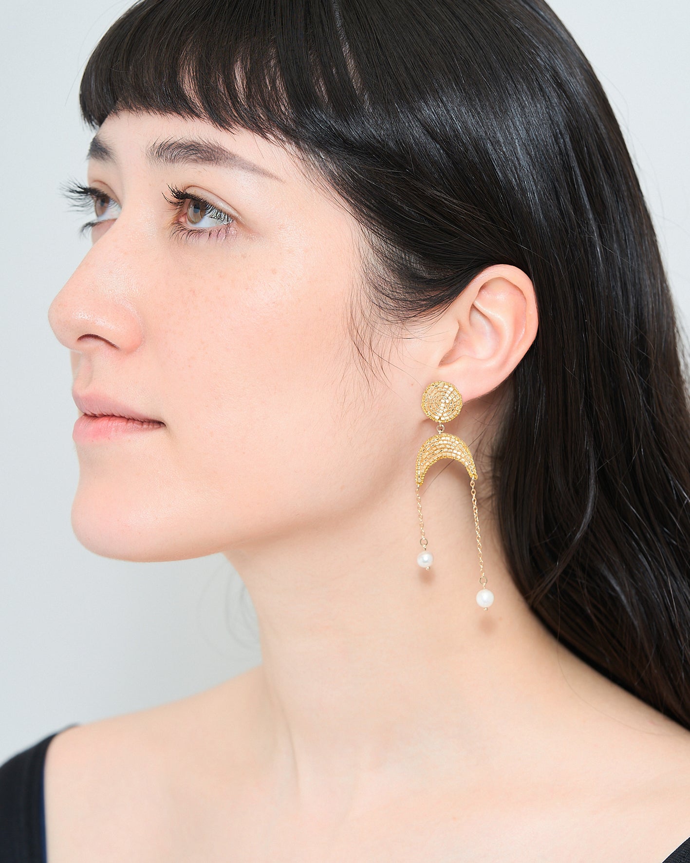 Gold moon Earrings
