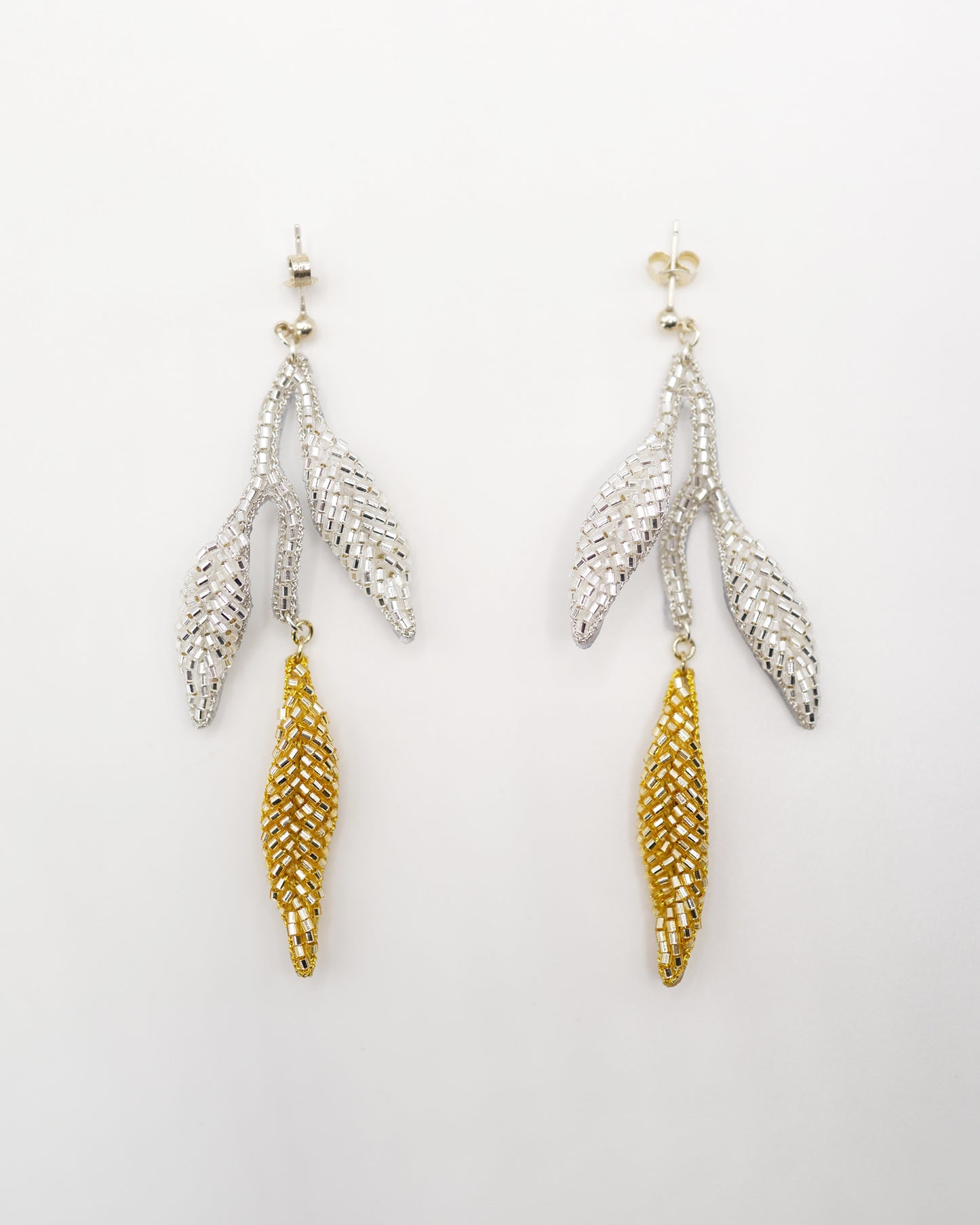 Silver/Gold leaf earring