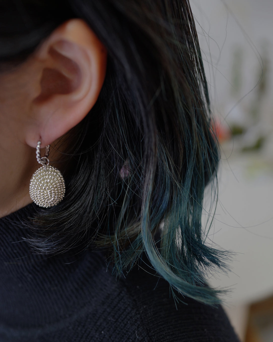 Beads seed-Silver/L Earrings