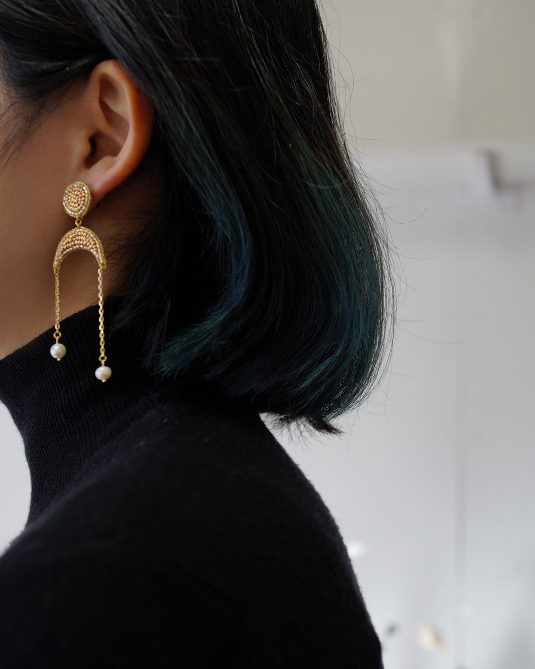 Gold moon Earrings