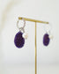 Olive seed-Purple+Pearl Earrings