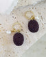 Olive seed-Purple/G+Pearl Earrings